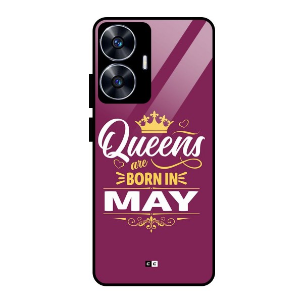 May Born Queens Glass Back Case for realme C55