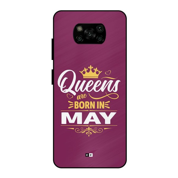 May Born Queens Metal Back Case for Poco X3