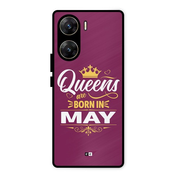 May Born Queens Metal Back Case for Vivo V29e