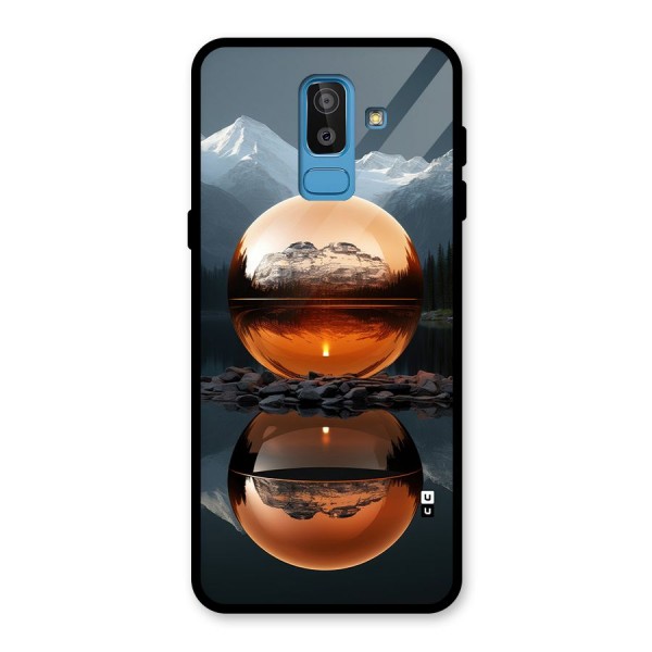 Metal Moon Glass Back Case for Galaxy J8