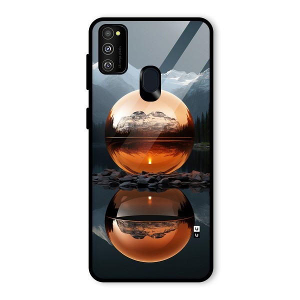 Metal Moon Glass Back Case for Galaxy M30s