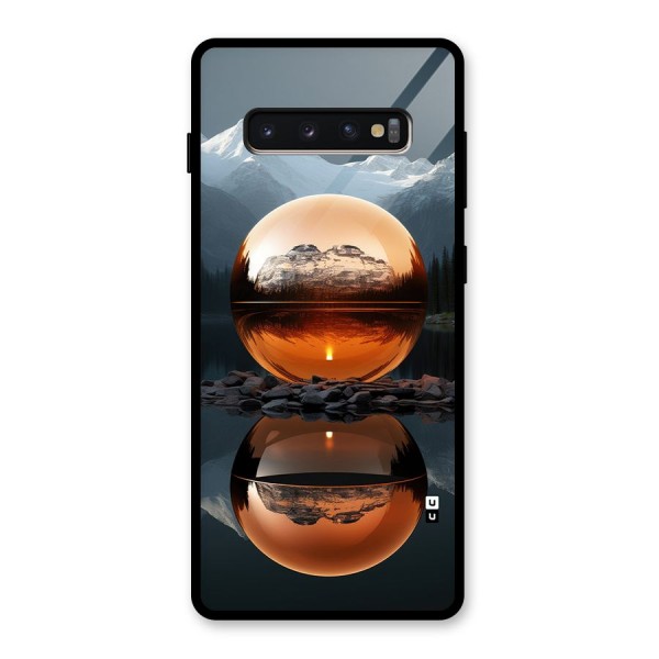 Metal Moon Glass Back Case for Galaxy S10 Plus