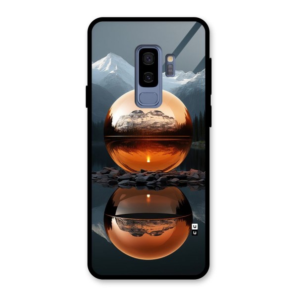 Metal Moon Glass Back Case for Galaxy S9 Plus