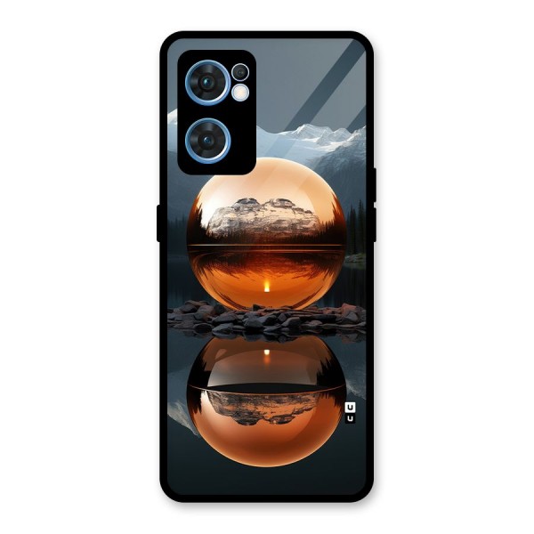 Metal Moon Glass Back Case for Oppo Reno7 5G