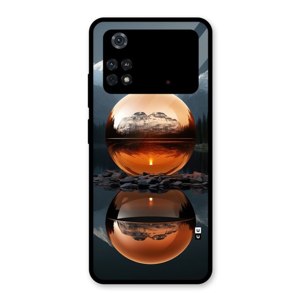 Metal Moon Glass Back Case for Poco M4 Pro 4G