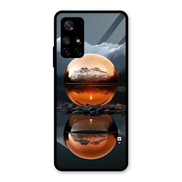 Metal Moon Glass Back Case for Redmi Note 11T 5G