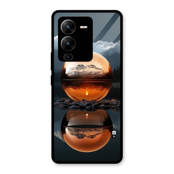 Metal Moon Glass Back Case for Vivo V25 Pro