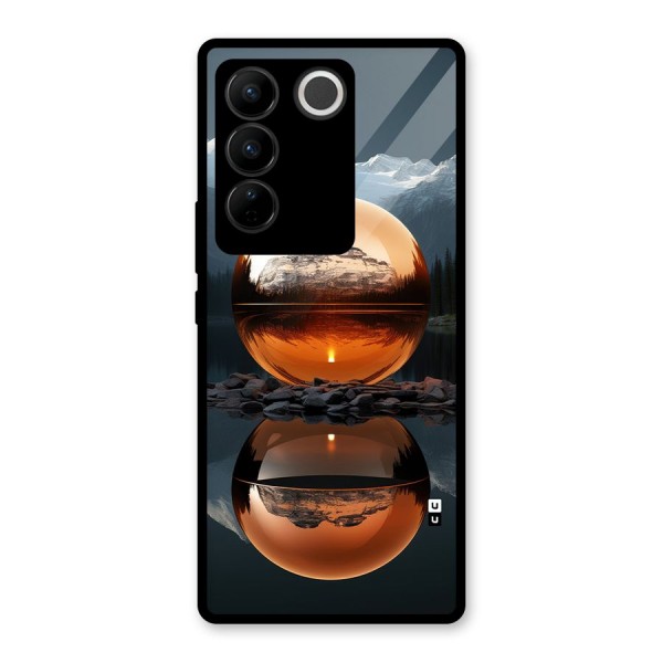 Metal Moon Glass Back Case for Vivo V27 Pro