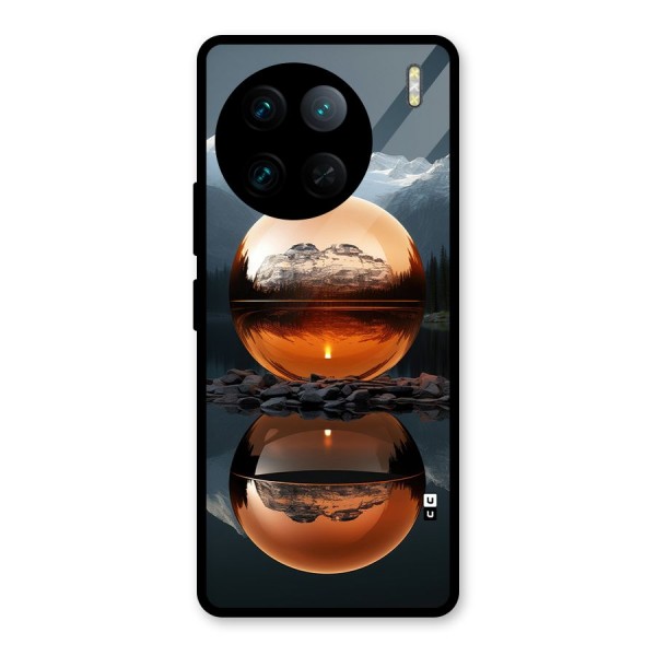 Metal Moon Glass Back Case for Vivo X90 Pro