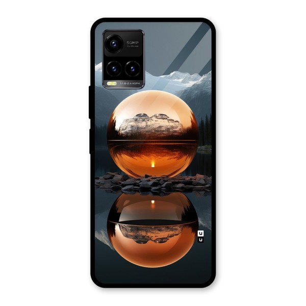 Metal Moon Glass Back Case for Vivo Y21A