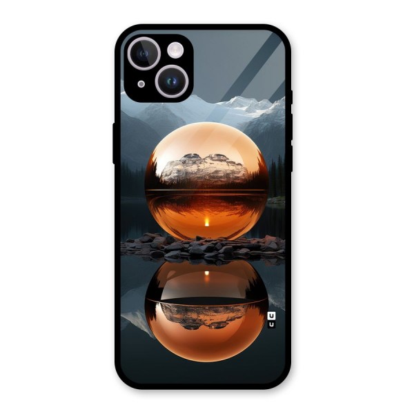 Metal Moon Glass Back Case for iPhone 14 Plus