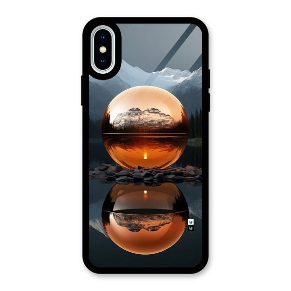 Metal Moon Glass Back Case for iPhone X