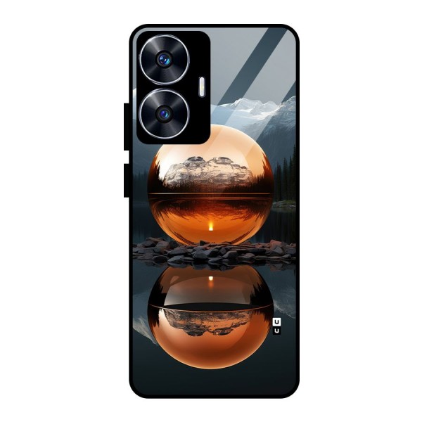 Metal Moon Glass Back Case for realme C55