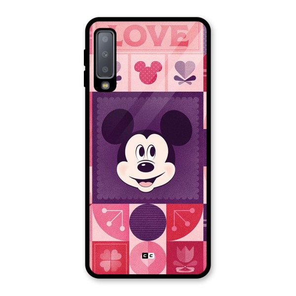 Mice In Love Glass Back Case for Galaxy A7 (2018)