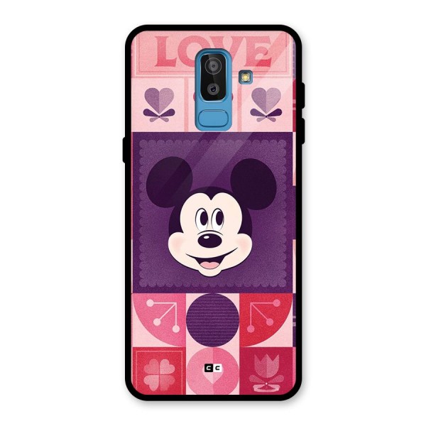 Mice In Love Glass Back Case for Galaxy J8