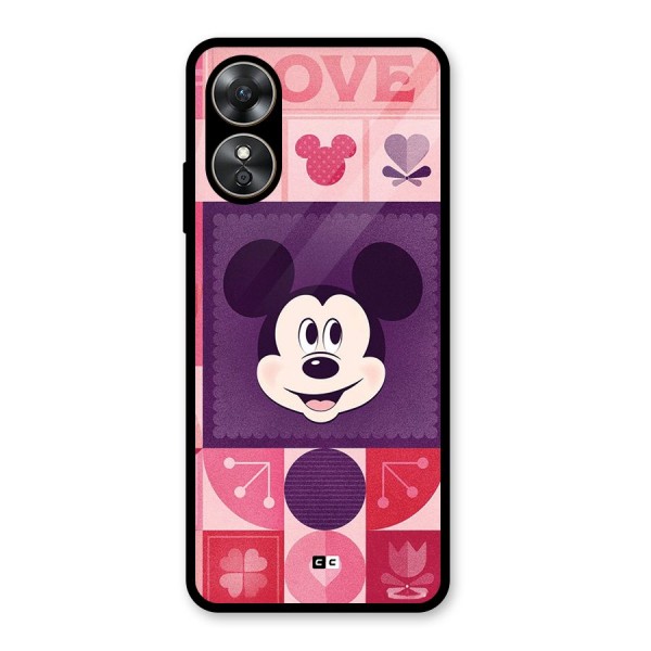 Mice In Love Glass Back Case for Oppo A17