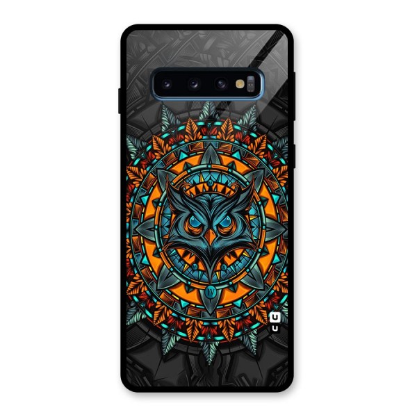 Mighty Owl Artwork Glass Back Case for Galaxy S10