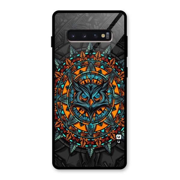 Mighty Owl Artwork Glass Back Case for Galaxy S10 Plus