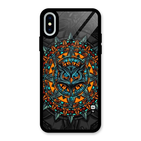 Mighty Owl Artwork Glass Back Case for iPhone X