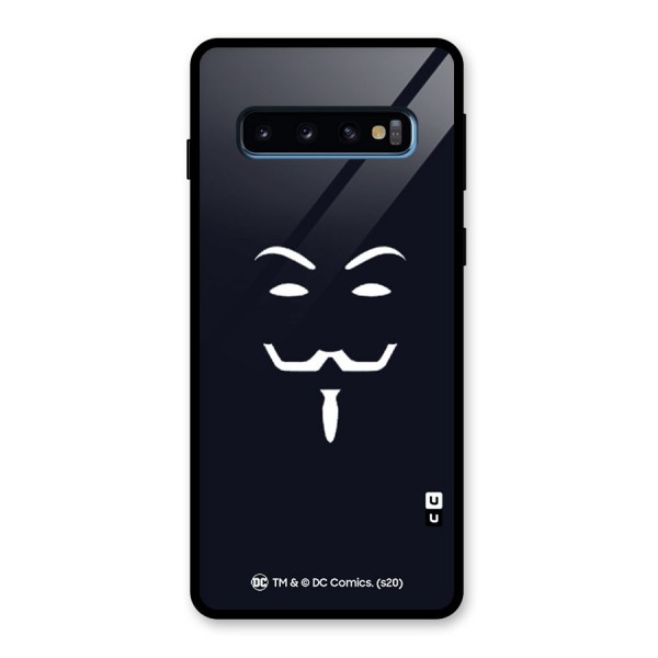 Minimal Anonymous Mask Glass Back Case for Galaxy S10