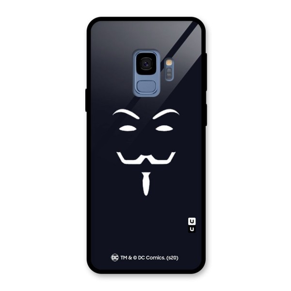 Minimal Anonymous Mask Glass Back Case for Galaxy S9