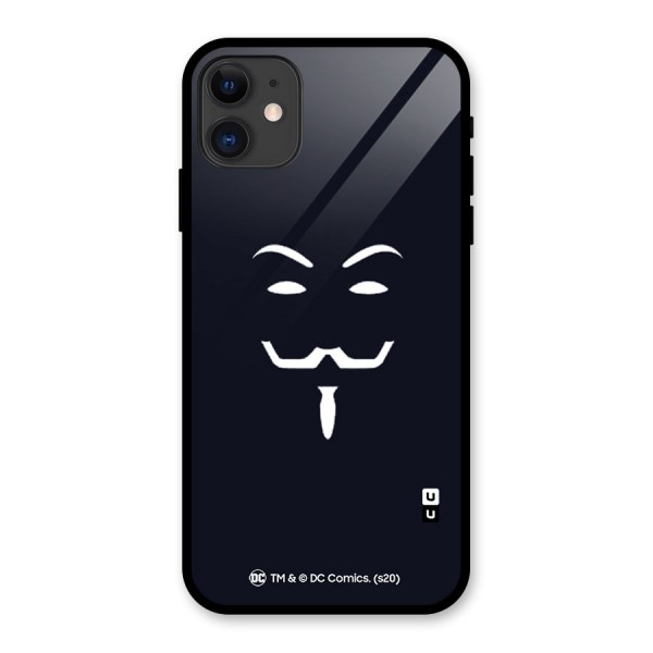 Minimal Anonymous Mask Glass Back Case for iPhone 11