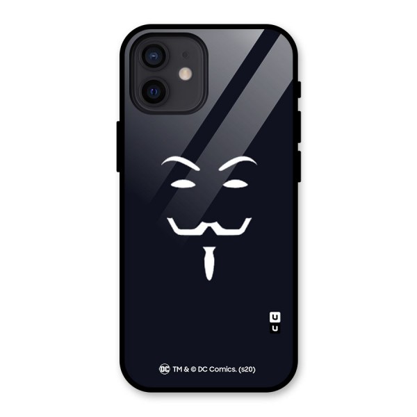 Minimal Anonymous Mask Glass Back Case for iPhone 12