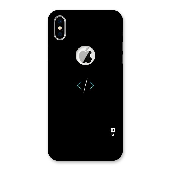 Minimal Dark Coding Back Case for iPhone XS Logo Cut