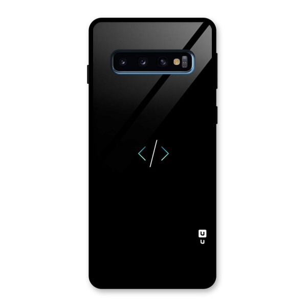 Minimal Dark Coding Glass Back Case for Galaxy S10