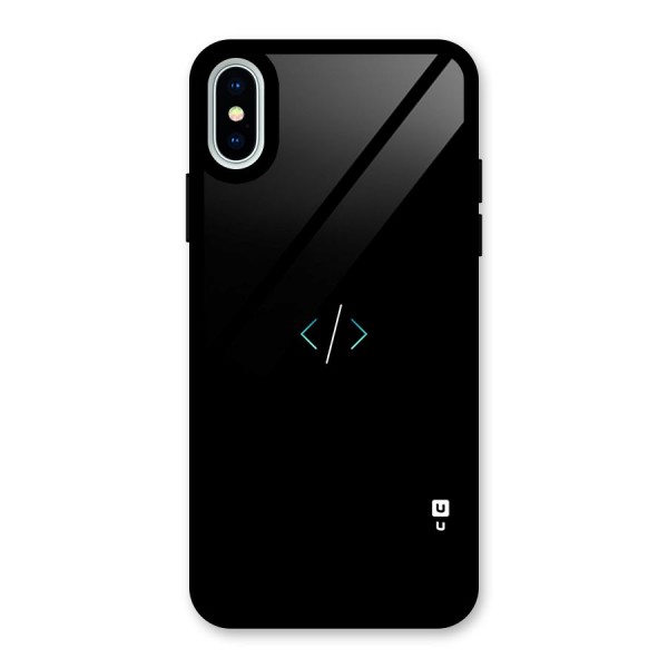 Minimal Dark Coding Glass Back Case for iPhone XS