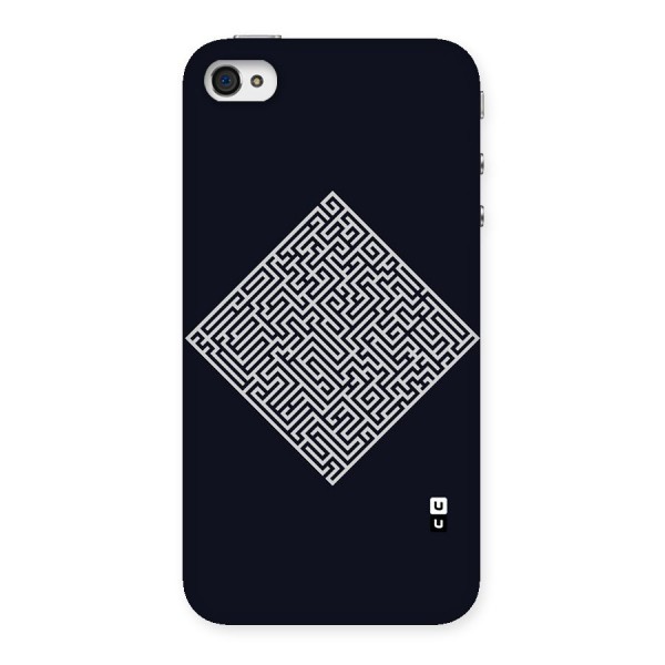 Minimal Maze Pattern Back Case for iPhone 4 4s