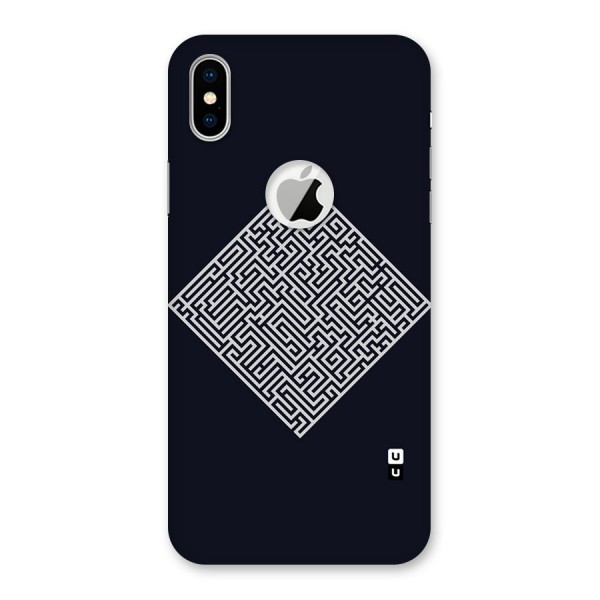 Minimal Maze Pattern Back Case for iPhone XS Logo Cut