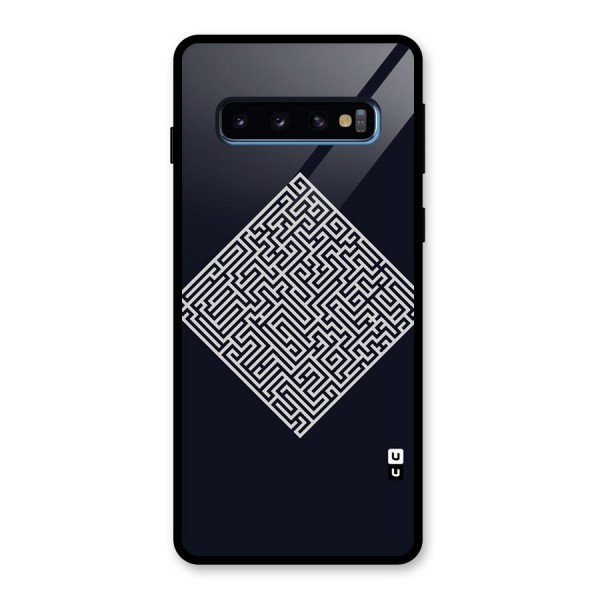 Minimal Maze Pattern Glass Back Case for Galaxy S10