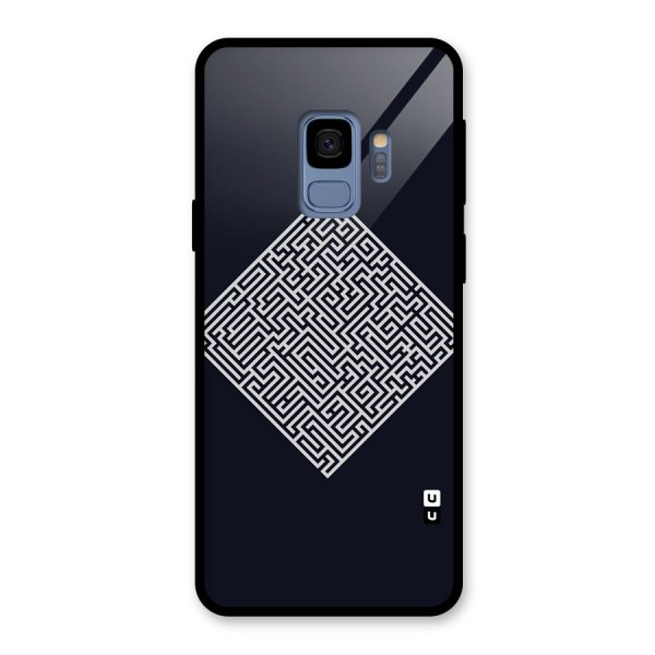 Minimal Maze Pattern Glass Back Case for Galaxy S9