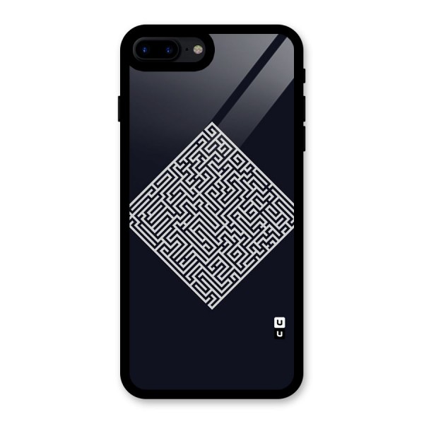 Minimal Maze Pattern Glass Back Case for iPhone 8 Plus