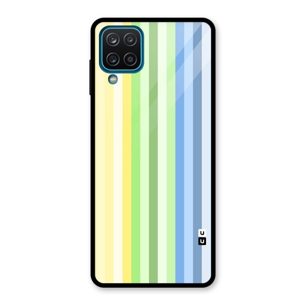 Minimal Pastel Shades Stripes Glass Back Case for Galaxy A12