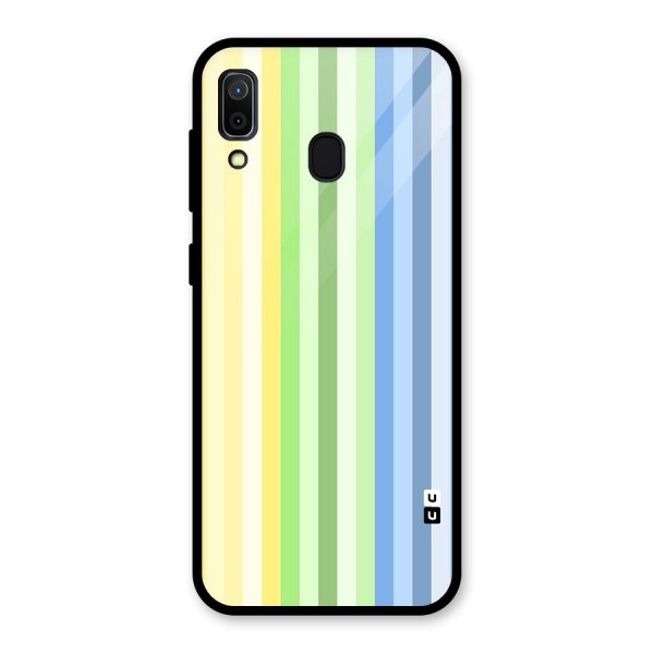 Minimal Pastel Shades Stripes Glass Back Case for Galaxy A30