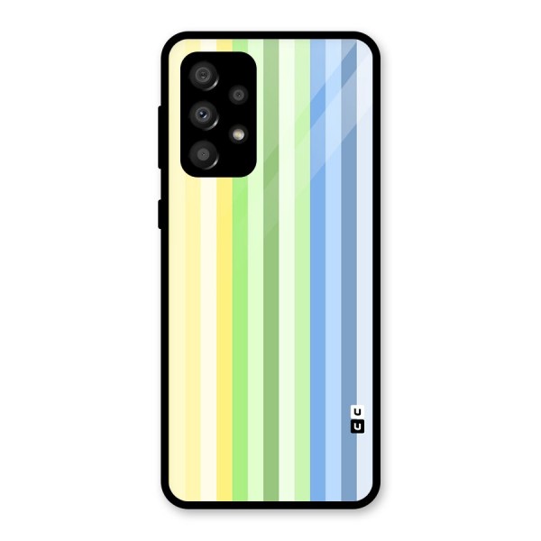 Minimal Pastel Shades Stripes Glass Back Case for Galaxy A32