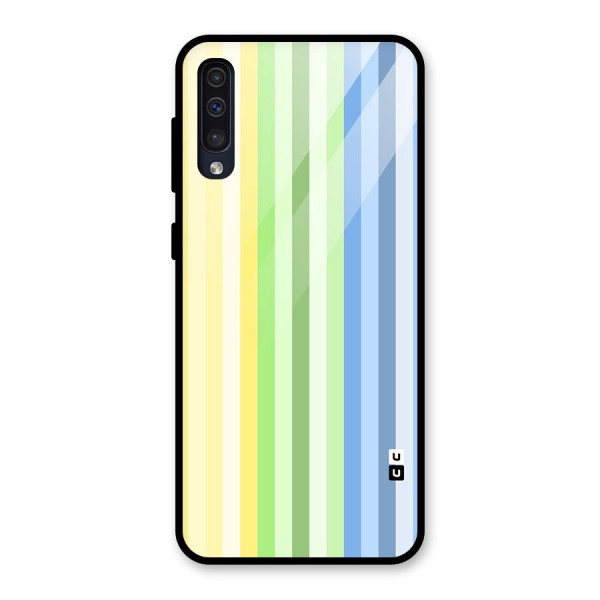 Minimal Pastel Shades Stripes Glass Back Case for Galaxy A50s