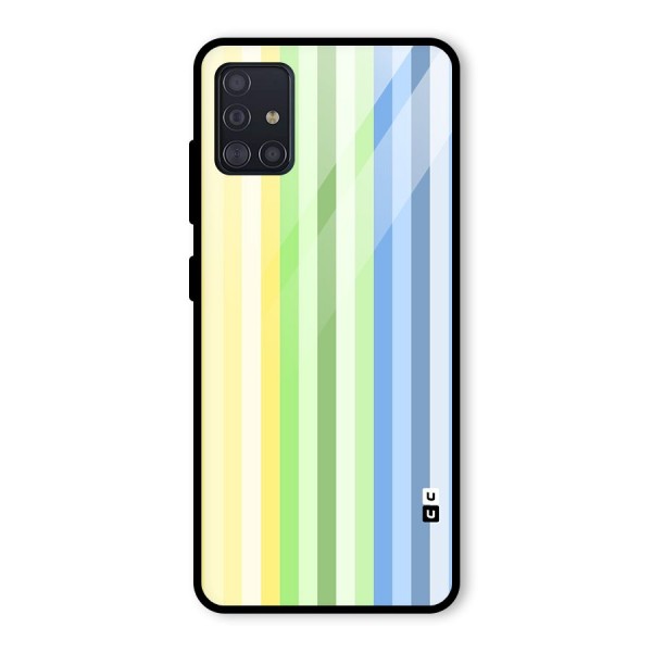 Minimal Pastel Shades Stripes Glass Back Case for Galaxy A51