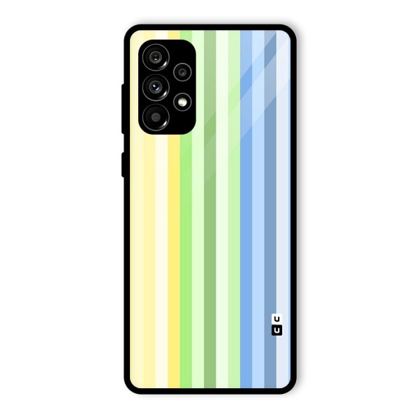Minimal Pastel Shades Stripes Glass Back Case for Galaxy A73 5G