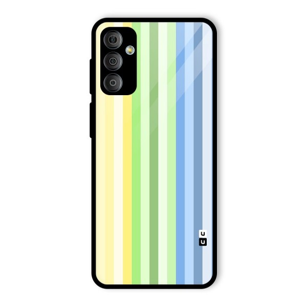 Minimal Pastel Shades Stripes Glass Back Case for Galaxy F23