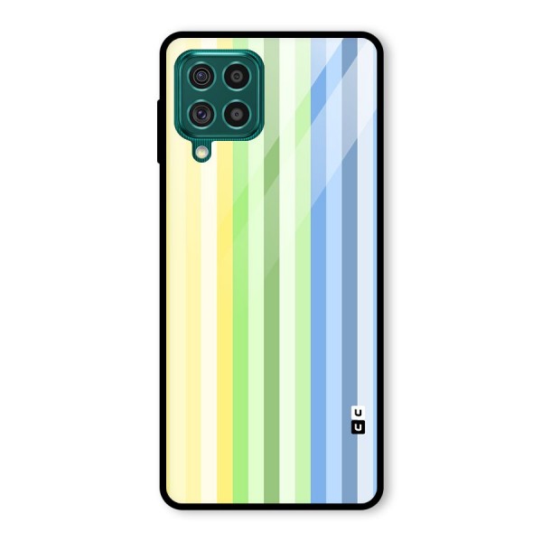 Minimal Pastel Shades Stripes Glass Back Case for Galaxy F62