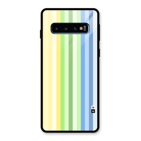 Minimal Pastel Shades Stripes Glass Back Case for Galaxy S10