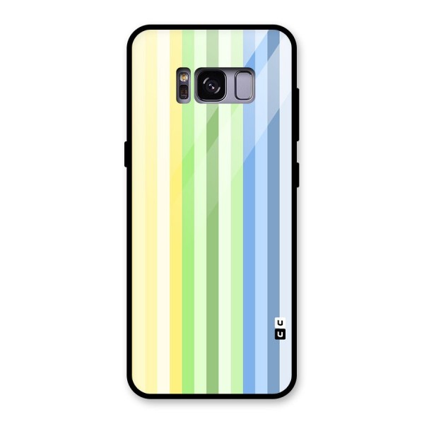 Minimal Pastel Shades Stripes Glass Back Case for Galaxy S8