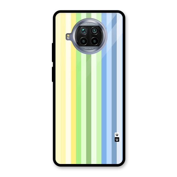 Minimal Pastel Shades Stripes Glass Back Case for Mi 10i