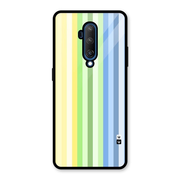 Minimal Pastel Shades Stripes Glass Back Case for OnePlus 7T Pro