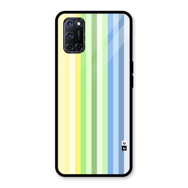 Minimal Pastel Shades Stripes Glass Back Case for Oppo A52