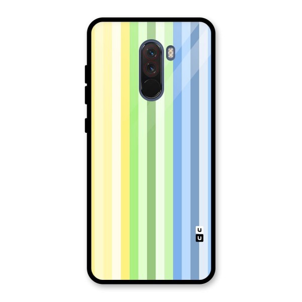 Minimal Pastel Shades Stripes Glass Back Case for Poco F1