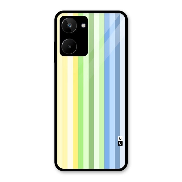 Minimal Pastel Shades Stripes Glass Back Case for Realme 10